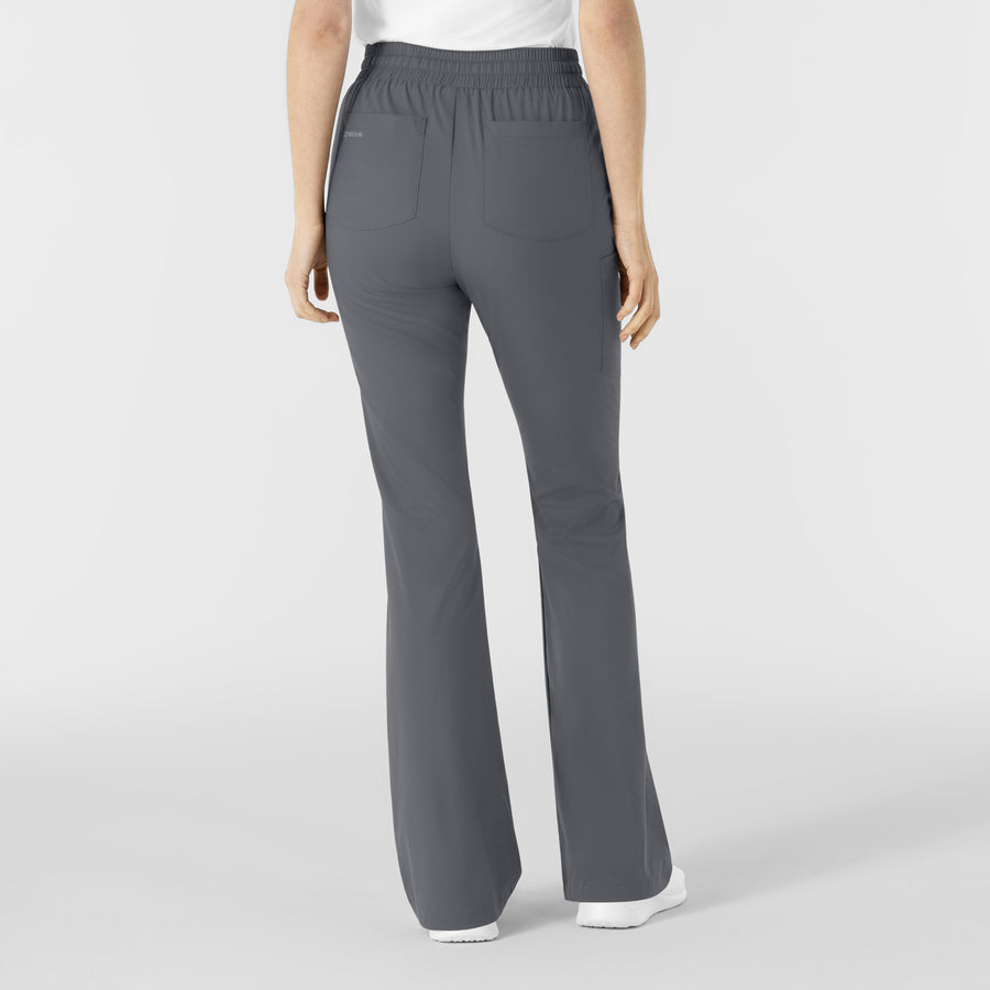 Boundless Women's Flare Leg Scrub Pant Pewter back view