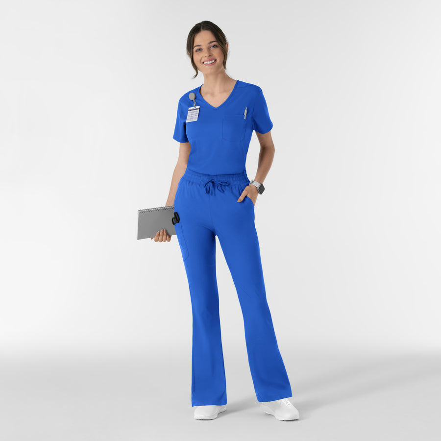 Boundless Women's Flare Leg Scrub Pant Royal full scrub set