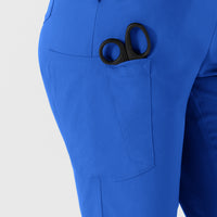 Boundless Women's Flare Leg Scrub Pant Royal side detail 1