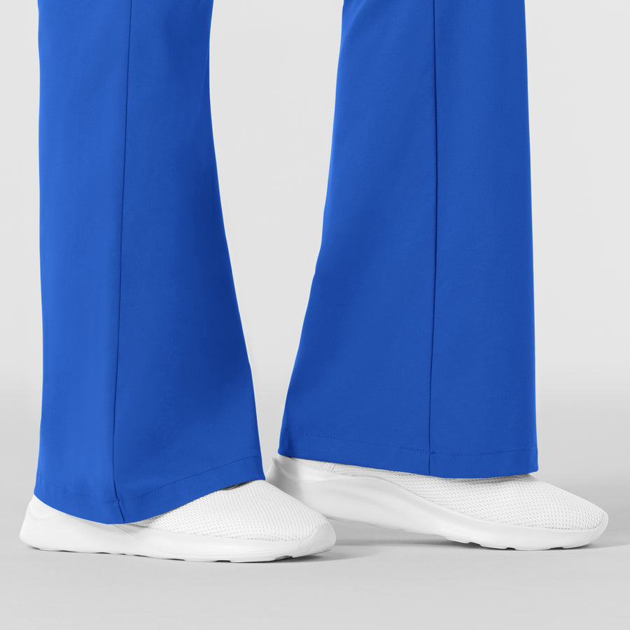 Boundless Women's Flare Leg Scrub Pant Royal back detail