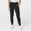 W123 Women's Comfort Waist Cargo Jogger Scrub Pant Black