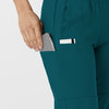 W123 Women's Comfort Waist Cargo Jogger Scrub Pant Caribbean Blue side detail 2