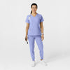 W123 Women's Comfort Waist Cargo Jogger Scrub Pant Ceil Blue full scrub set