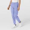 W123 Women's Comfort Waist Cargo Jogger Scrub Pant Ceil Blue side view