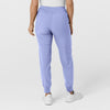 W123 Women's Comfort Waist Cargo Jogger Scrub Pant Ceil Blue back view