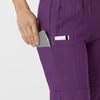 W123 Women's Comfort Waist Cargo Jogger Scrub Pant Eggplant side detail 2