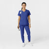 W123 Women's Comfort Waist Cargo Jogger Scrub Pant Galaxy Blue full scrub set