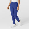 W123 Women's Comfort Waist Cargo Jogger Scrub Pant Galaxy Blue side view