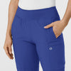 W123 Women's Comfort Waist Cargo Jogger Scrub Pant Galaxy Blue front detail