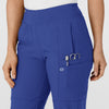 W123 Women's Comfort Waist Cargo Jogger Scrub Pant Galaxy Blue side detail 1