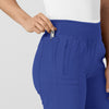 W123 Women's Comfort Waist Cargo Jogger Scrub Pant Galaxy Blue hemline detail