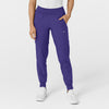 W123 Women's Comfort Waist Cargo Jogger Scrub Pant Grape