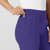 W123 Women's Comfort Waist Cargo Jogger Scrub Pant Grape hemline detail