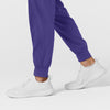 W123 Women's Comfort Waist Cargo Jogger Scrub Pant Grape back detail