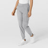 W123 Women's Comfort Waist Cargo Jogger Scrub Pant Grey side view