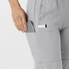 W123 Women's Comfort Waist Cargo Jogger Scrub Pant Grey side detail 2