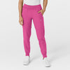 W123 Women's Comfort Waist Cargo Jogger Scrub Pant Hot Pink