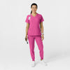 W123 Women's Comfort Waist Cargo Jogger Scrub Pant Hot Pink scrubs full scrub set