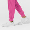 W123 Women's Comfort Waist Cargo Jogger Scrub Pant Hot Pink back detail