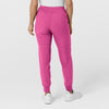 W123 Women's Comfort Waist Cargo Jogger Scrub Pant Hot Pink back view