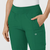 W123 Women's Comfort Waist Cargo Jogger Scrub Pant Hunter front detail