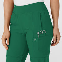 W123 Women's Comfort Waist Cargo Jogger Scrub Pant Hunter side detail 1