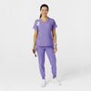 W123 Women's Comfort Waist Cargo Jogger Scrub Pant Iris Purple scrub set