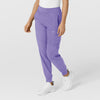 W123 Women's Comfort Waist Cargo Jogger Scrub Pant Iris Purple side view