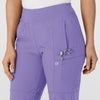 W123 Women's Comfort Waist Cargo Jogger Scrub Pant Iris Purple side detail 1