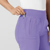 W123 Women's Comfort Waist Cargo Jogger Scrub Pant Iris Purple hemline detail