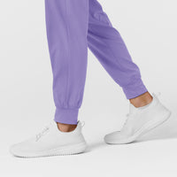 W123 Women's Comfort Waist Cargo Jogger Scrub Pant Iris Purple back detail