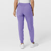 W123 Women's Comfort Waist Cargo Jogger Scrub Pant Iris Purple back view