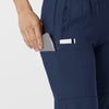 W123 Women's Comfort Waist Cargo Jogger Scrub Pant Navy side detail 2