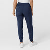 W123 Women's Comfort Waist Cargo Jogger Scrub Pant Navy back view