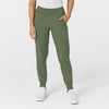 W123 Women's Comfort Waist Cargo Jogger Scrub Pant Olive