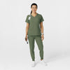 W123 Women's Comfort Waist Cargo Jogger Scrub Pant Olive full scrub set