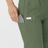 W123 Women's Comfort Waist Cargo Jogger Scrub Pant Olive side detail 2