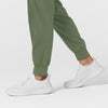 W123 Women's Comfort Waist Cargo Jogger Scrub Pant Olive back detail