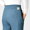 W123 Women's Comfort Waist Cargo Jogger Scrub Pant Pacific Blue back detail