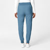 W123 Women's Comfort Waist Cargo Jogger Scrub Pant Pacific Blue back view
