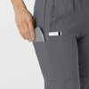 W123 Women's Comfort Waist Cargo Jogger Scrub Pant Pewter side detail 2