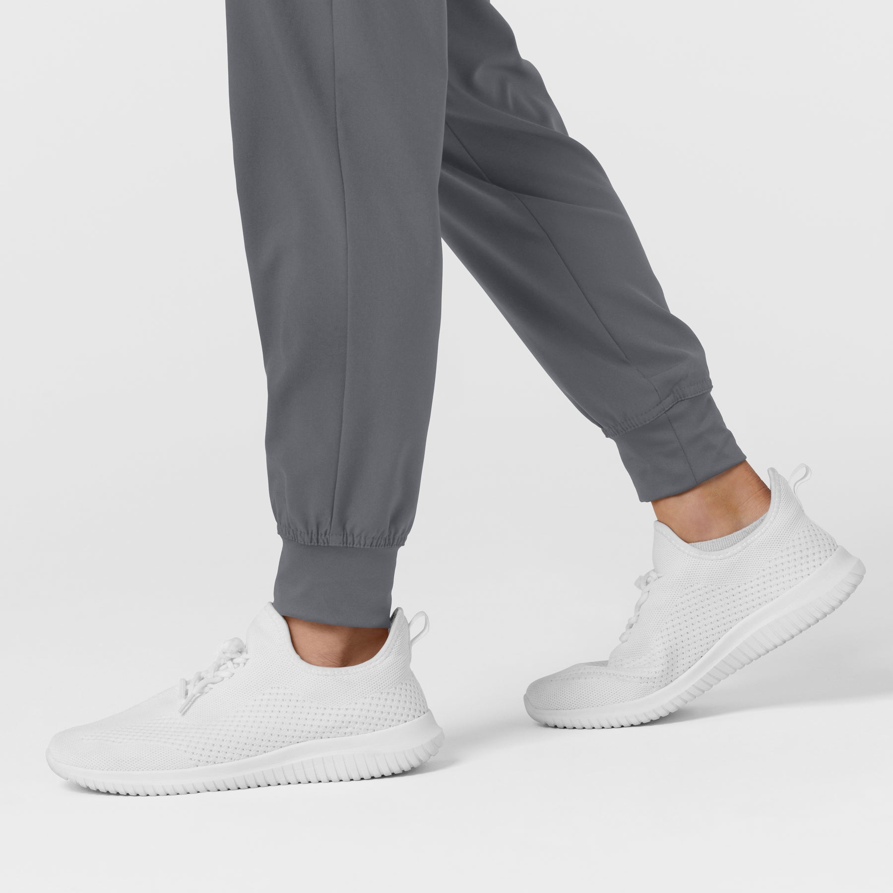 W123 Women's Comfort Waist Cargo Jogger Scrub Pant Pewter back detail