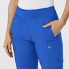 W123 Women's Comfort Waist Cargo Jogger Scrub Pant Royal front detail