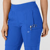 W123 Women's Comfort Waist Cargo Jogger Scrub Pant Royal side detail 1