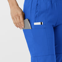 W123 Women's Comfort Waist Cargo Jogger Scrub Pant Royal side detail 2