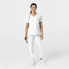 W123 Women's Comfort Waist Cargo Jogger Scrub Pant White full scrub set