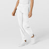 W123 Women's Comfort Waist Cargo Jogger Scrub Pant White side view