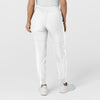 W123 Women's Comfort Waist Cargo Jogger Scrub Pant White back view