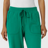 RENEW Knit Women's Wide Leg Scrub Pant Bahama Breeze front detail