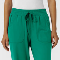 RENEW Knit Women's Wide Leg Scrub Pant Bahama Breeze front detail